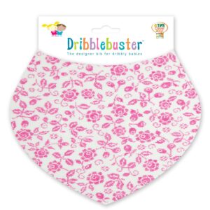Pink Floral Print Baby Dribble Bib